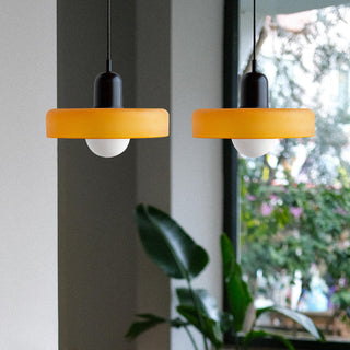 Dining room pendant with two Bauhaus glass LED shades