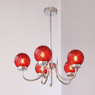 Modern iron luxury chandelier — glass ball bedroom ceiling
