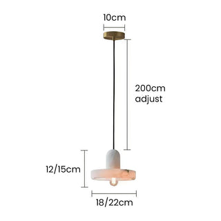 Suspension en albâtre – Mini lampe de chevet vintage blanche avec abat-jour en marbre