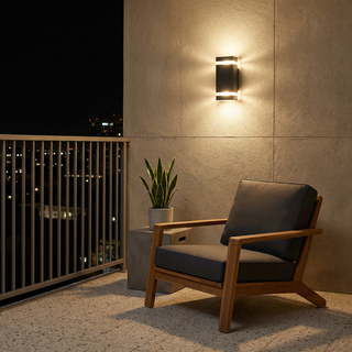 Waterproof Outdoor Wall Light – LED Energy Efficient Black Metal Sconce