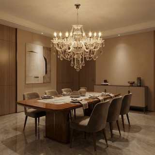 K9 Crystal Chandelier – Modern Ceiling Light with Polished Chrome Fixture