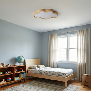 Scandinavian LED Ceiling Light – Wooden Ceiling Lamp | Soft LED Illumination