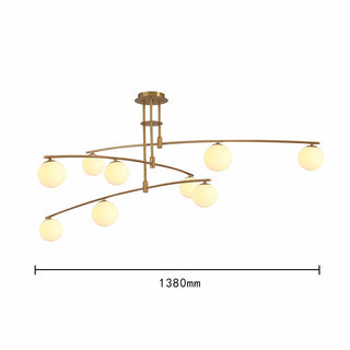 White iron frame Nordic chandelier glass ball pendant ceiling