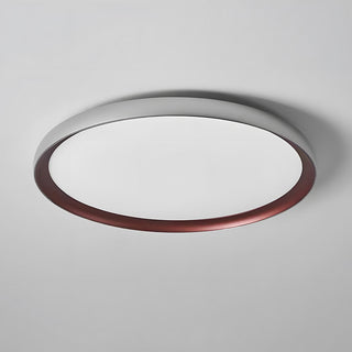 Round LED Ceiling Lamp - Minimalist Brown Bedroom Light with Acrylic Aluminum Flush Mount