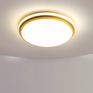 Minimalist Circular Ceiling Light | White Metal LED Bedroom Fixture - Energy Saving Lamp