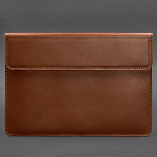 leather laptop sleeve handmade magnetic envelope cover 15-16 inch close-up