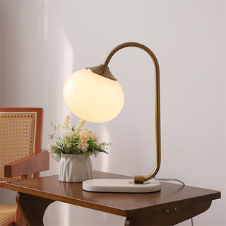 Marshmallow glass metal lamp — unique warm glow