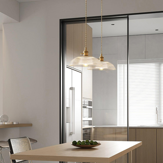 Pendant with ribbed glass — classic vintage interior