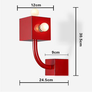Vintage Metal Wall Lamp - Red Retro Sconce Lighting With Cozy Ambient Glow