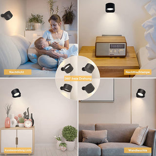 Applique murale LED rotative - Mini spot orientable moderne avec rotation à 360°