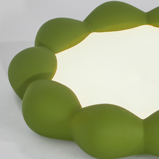LED flush mount resin ceiling lamp – minimalist installed