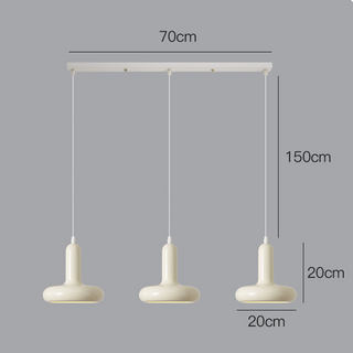 Suspension Bauhaus – Lampe suspendue réglable de couleur crème avec fixation en métal moulé sous pression
