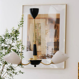 Black medieval glass chandelier wide — modern brass bedroom ceiling