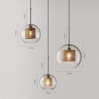 Suspension en verre – Suspension moderne avec longueur réglable et finition dorée
