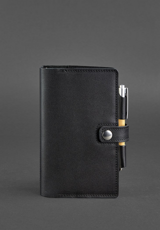 leather bound notebook a5 classic soft book design removable sections top view