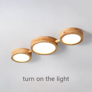 Retro Wood Ceiling Light - Multi Head Ceiling Light with Warm Ambient LED