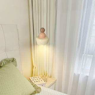 Cream pendant styled — bedside adjustable warm glow ceiling lamp