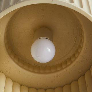Vintage Drum Ceiling Lamp – Semi Flush Mount Light with Cream Drum Shade