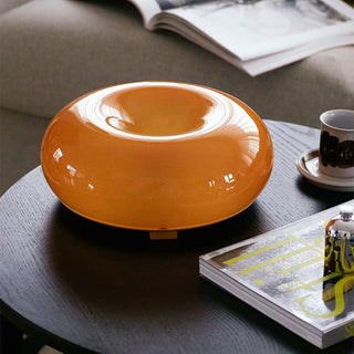 Cute orange glass donut lamp wide — LED dimmable