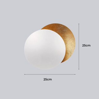 Circle rotating LED modern wall lamp close-up — sconce