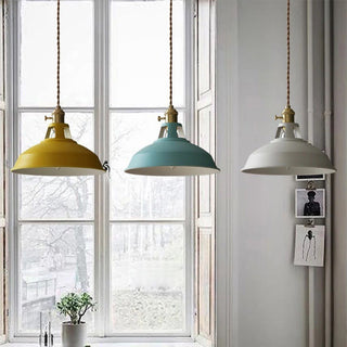 Round colorful iron kitchen pendant — island hanging ceiling lamp