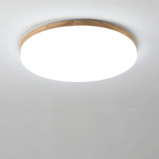 Modern round acrylic ceiling lamp wood – LED flush