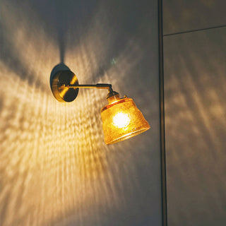 Metal warm vintage adjustable glass wall sconce — lamp