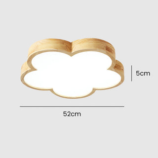 Flower Shaped Ceiling Light – Modern LED Flushmount Wooden Lamp for Bedroom & Dining