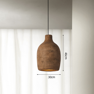 Suspension artistique – Lampe de style poterie postmoderne avec finitions gris-brun