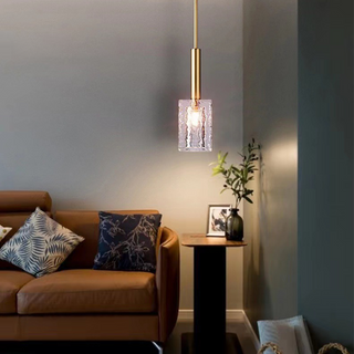 Crystal ceiling pendant in interior — romantic ambient lamp