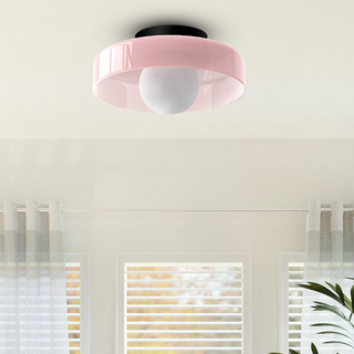 Plafonnier de cuisine moderne - Luminaire rond en verre à montage encastré pour éclairage d'îlot