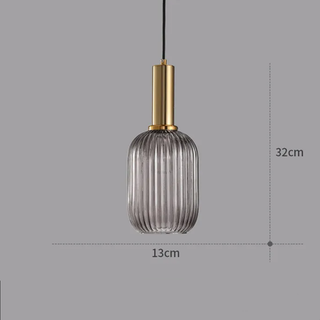 Colorful Suspension Light – Glass Pendant Lamp with Adjustable Height & Gold Base Canopy