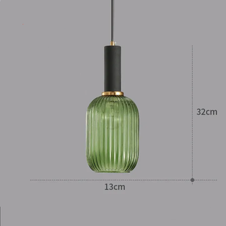Colorful Suspension Light – Glass Pendant Lamp with Adjustable Height & Gold Base Canopy
