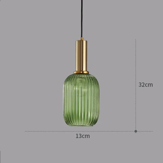 Colorful Suspension Light – Glass Pendant Lamp with Adjustable Height & Gold Base Canopy
