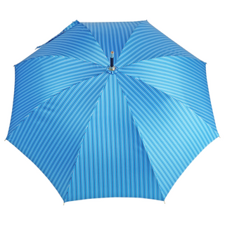 Men's blue leather handle classic handcrafted Italian umbrella open canopy