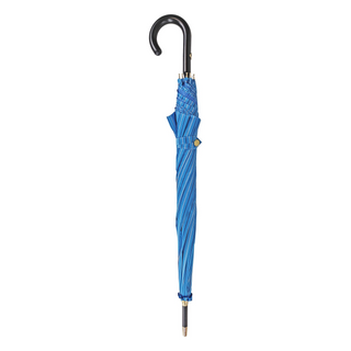 Men's blue leather handle classic handcrafted Italian umbrella close-up