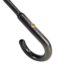 Men's blue leather handle classic handcrafted Italian umbrella canopy detail