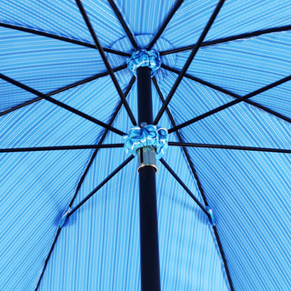 Men's blue leather handle classic handcrafted Italian umbrella angle view