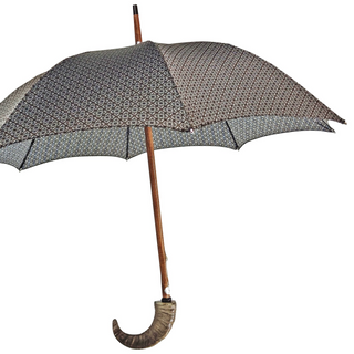 Italian jacquard limited edition manual steel ribs men's umbrella side view