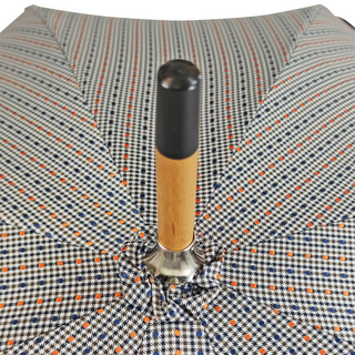 Men's wooden chestnut handle handmade Italian rain umbrella full view