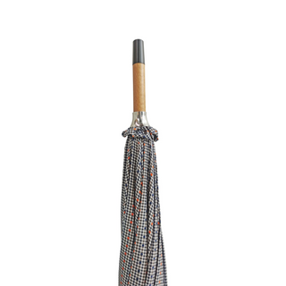 Men's wooden chestnut handle handmade Italian rain umbrella handle close-up