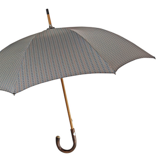 Men's wooden chestnut handle handmade Italian rain umbrella side view