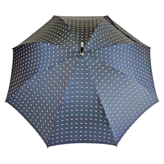Men's silver jacquard canopy silver-plated handle handmade Italian umbrella open
