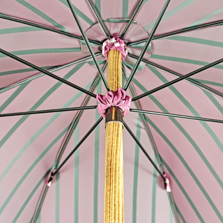 Burgundy jacquard handmade Italian beech wood handle steel ribs umbrella full