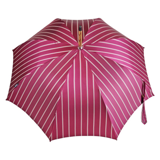 Burgundy jacquard handmade Italian beech wood handle steel ribs umbrella open