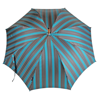 Men's luxury ostrich leather handle handmade Italian classic umbrella top view