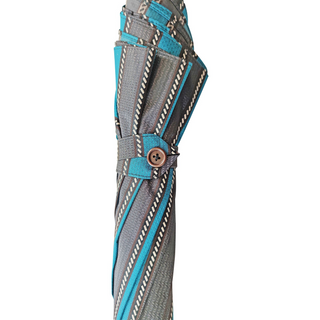 Men's luxury ostrich leather handle handmade Italian classic umbrella detail