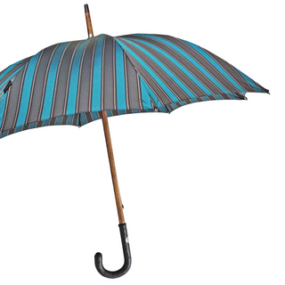 Men's luxury ostrich leather handle handmade Italian classic umbrella side view