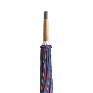 Italian bespoke black leather handle men's handmade umbrella detail