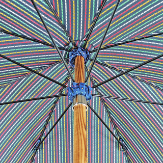 Handmade multicolor Malacca handle classic men's Italian umbrella back view